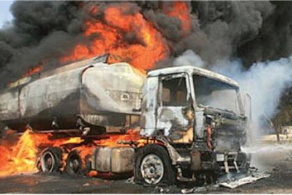 JUST IN: Multiple Casualties As Fuel Tanker Explosion Destroys Over 100 Cars