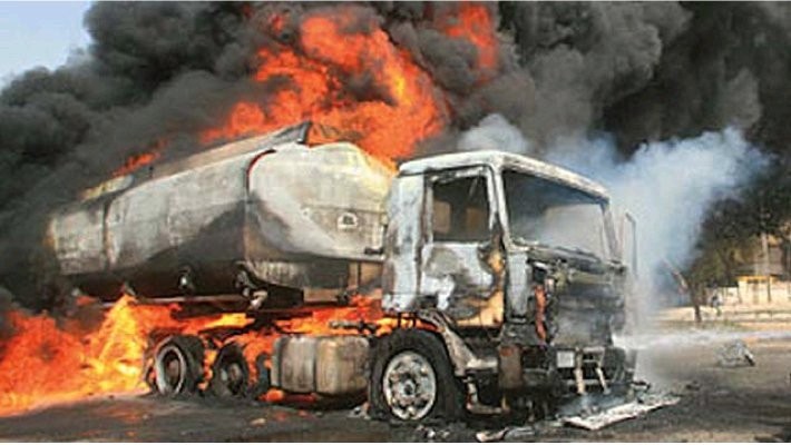 JUST IN: Multiple Casualties As Fuel Tanker Explosion Destroys Over 100 Cars